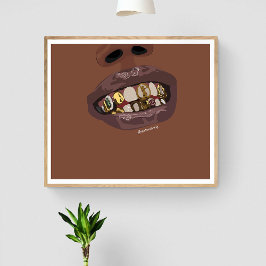 Poster Grillz Aestética, Grills Douradas (Grillz)