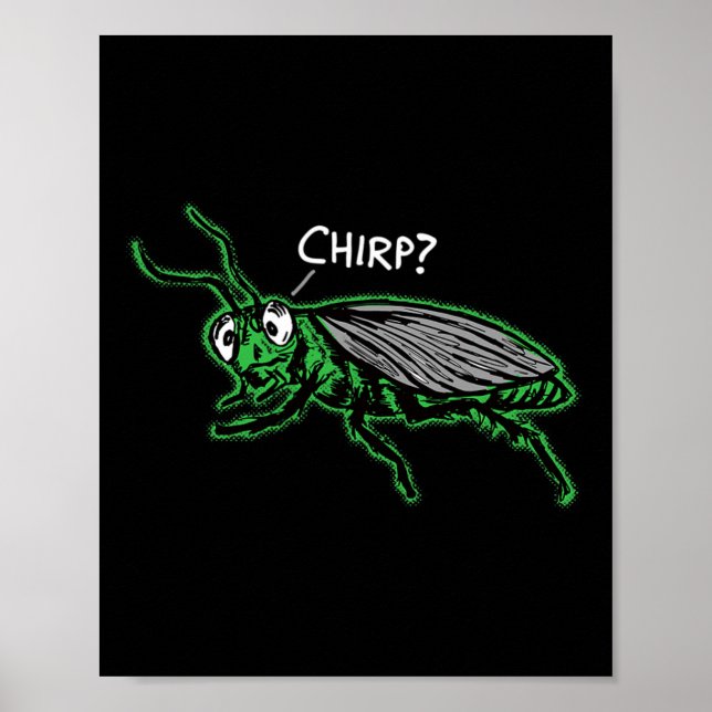 Poster Grilo Entediado Chilreando chilro' Engraçado Ented (Frente)