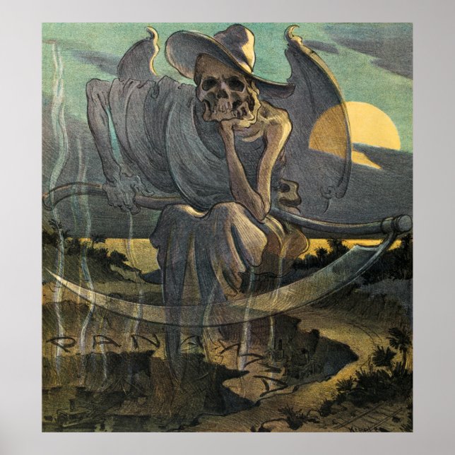 Poster Grim Reaper aguarda com Scythe (Frente)