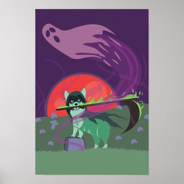 Pôster Grim Reaper Puppy (Frente)