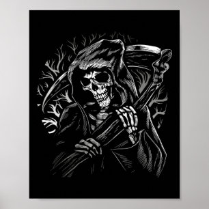 Poster Grim Reaper Skull Death Scythe Morto Gothic Horror
