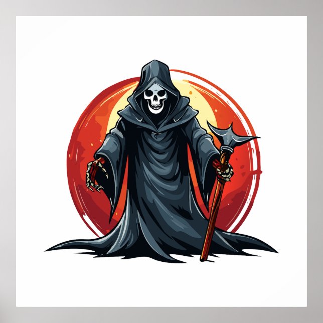 Poster Grim Reaper with scythe death (Frente)