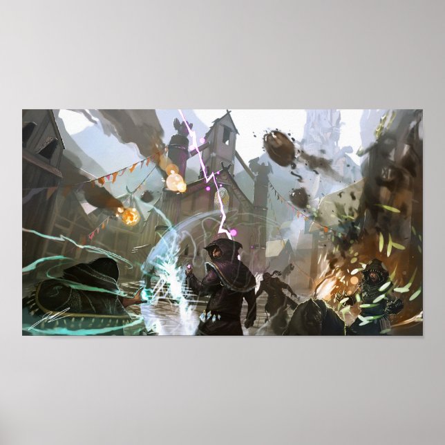 Poster Grimoire: Arte de Conceito de Manastorme - Batalha (Frente)