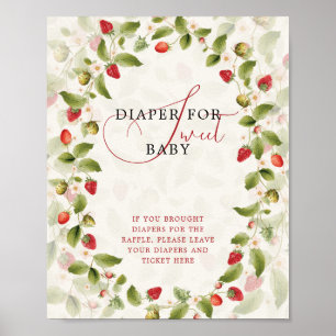 Poster Grinalda de Morango Silvestre Doce Vermelho Baby S