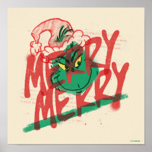 Poster Grinch Alegre Alegre Gráfico Grunge