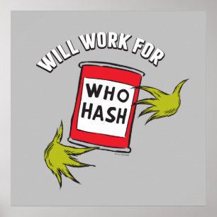 Poster Grinch Clássico Vou Trabalhar por Quem Hash Quot