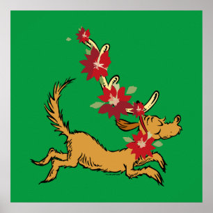 Poster Grinch Poinsettia de Natal do Max