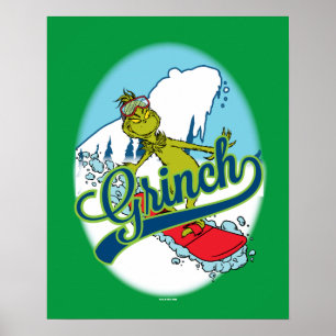 Poster Grinch Snowboarding