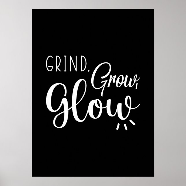 Poster Grind, Crescer, Brilhar, Giro, Hustle, Motivação D (Frente)