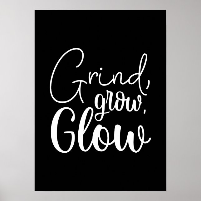 Poster Grind, Crescer, Brilhar, Hustle, Gym, Motivação De (Frente)