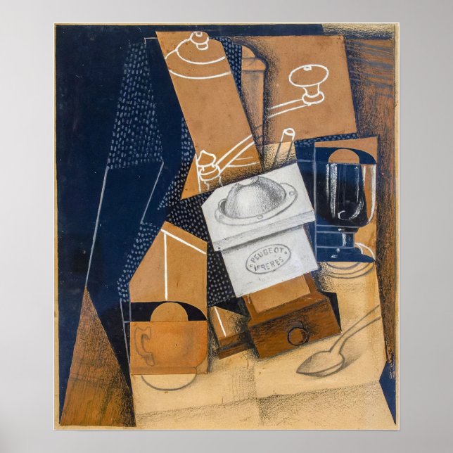 Poster Gris - Café E Vidro Na Mesa (Frente)