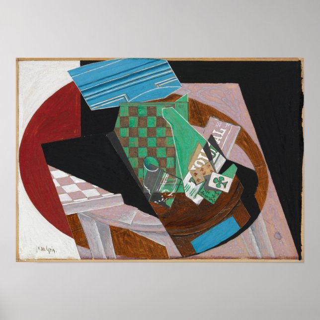 Poster Gris - Cartão De Xadrez E Cartões De Reprodução (Frente)