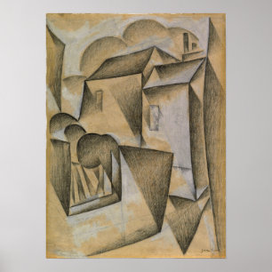 Poster Gris - Casas Em Paris