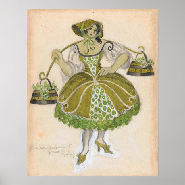 Poster Gris - Design De Figuras Para A Pastora 1924 (Frente)