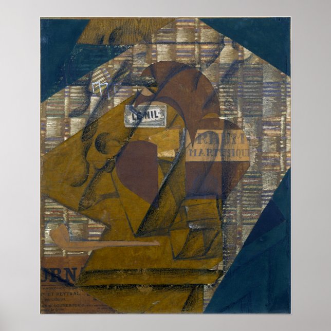 Poster Gris - Garrafa De Rum E Jornal (Frente)