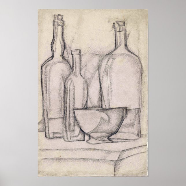 Poster Gris - Garrafas E Bolsa 1911 (Frente)