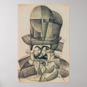Poster Gris - Homem com Chapéu de Ópera 1912