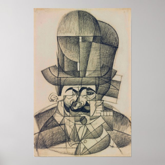 Poster Gris - Homem Com Ópera Chapéu 1912 (Frente)