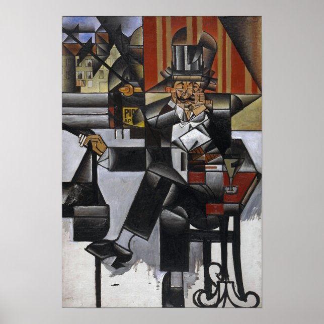 Poster Gris - Homem Em Um Café (Frente)