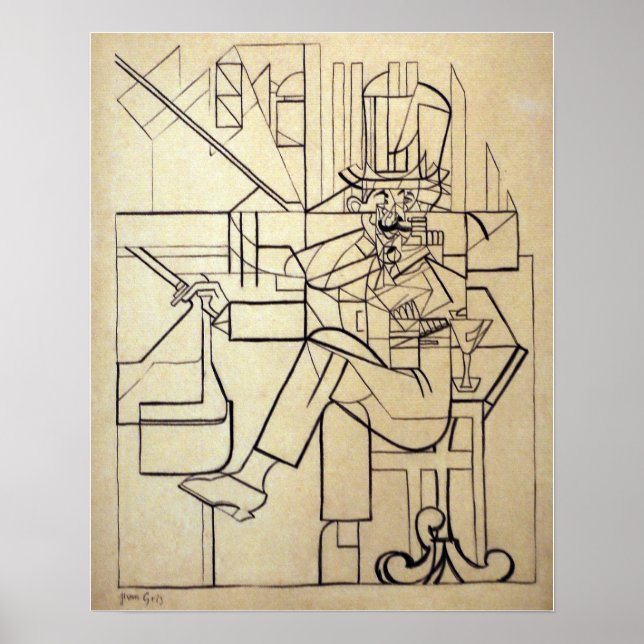 Poster Gris - O Homem No Café 1912 (Frente)