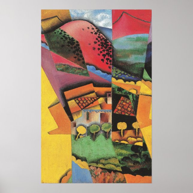 Poster Gris - Paisagem No Ceret 1913 (Frente)