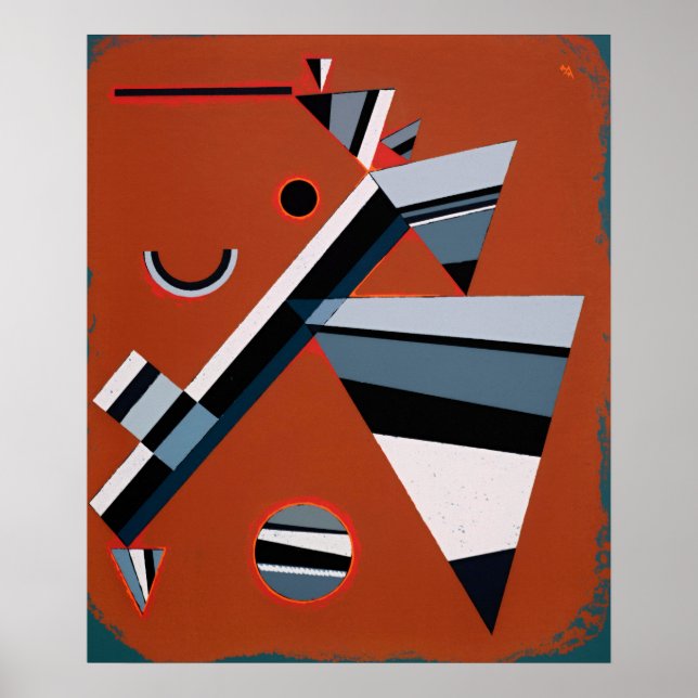 Poster Gris por Kandinsky Abstrato Painting Modern Art (Frente)