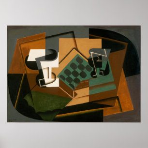 Poster Gris - Vidro E Prato De Chessboard
