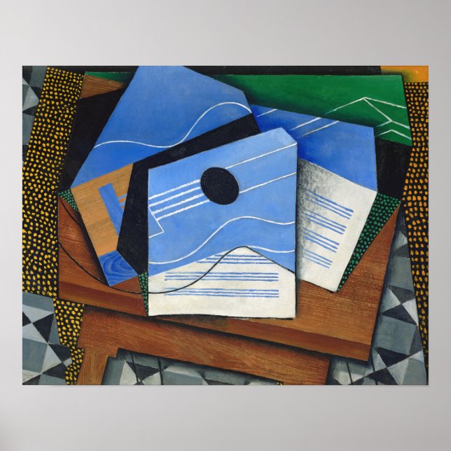 Poster Gris - Violão Em Uma Mesa (Frente)