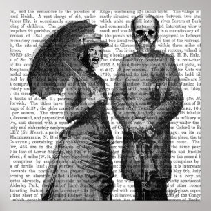 Pôster Gritando de mulher e crânio