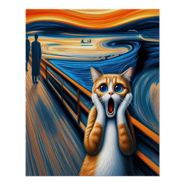 Pôster Gritando Poster de Gato (Frente)