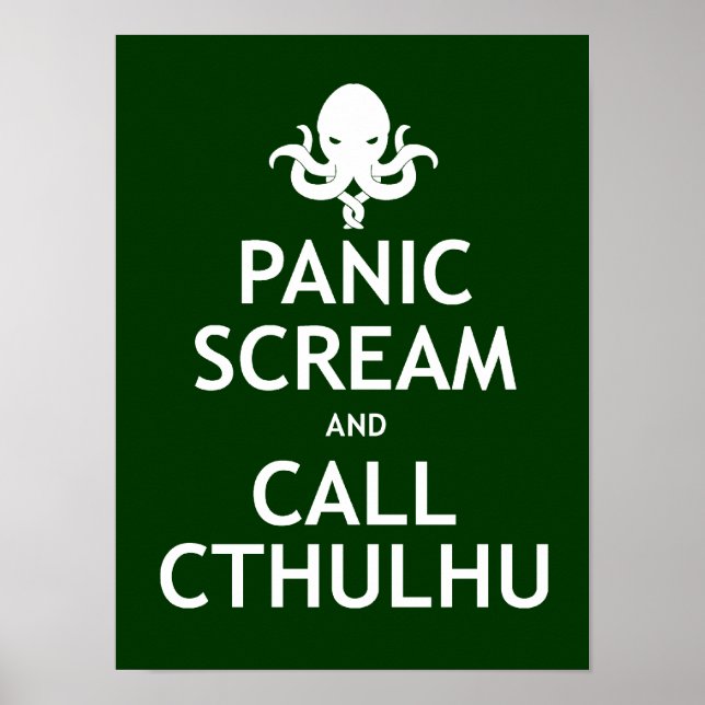 Poster Gritar de Pânico e Chame Cthulhu (Frente)