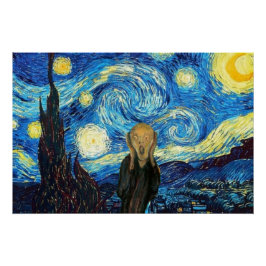 Pôster Gritar Starry Night.Glossy Poster