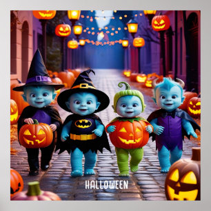 Poster Grito de Aliens ou Cena de Halloween dos Tratadore