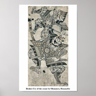 Poster Grito de Benkei do guindaste por Okumura, Masanobu