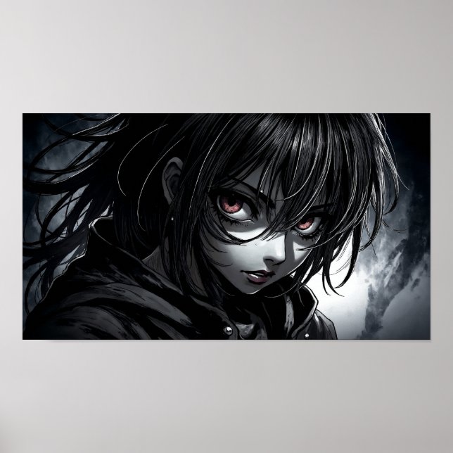 Poster Gritty Anime Girl Portrait (Frente)