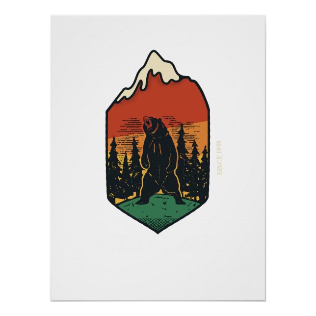 Pôster Grizzly Bear Wall Art | Rustic Wilderness Decor (Frente)