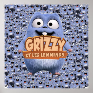 Poster Grizzy e Lemmings Kids Coleção Favorita