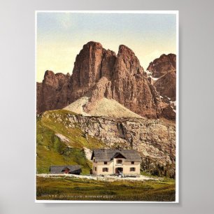 Pôster Grodnerjoch, hospício e Sella, Tirol,