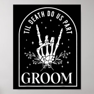 Poster Groom Noiva Skeleton Rock Hand Casais Casamento Ha