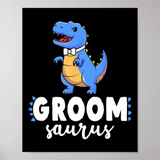 Poster Groom Saurus Dinosaur Engagement Wedding Couples M (Frente)