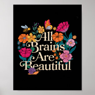 Poster Groovall Cérebros São Belos Autismo Floral Em Fren