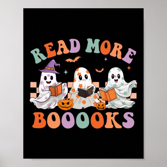 Poster Grooveen Leia Mais Livros Floral Ghost Boo (Frente)