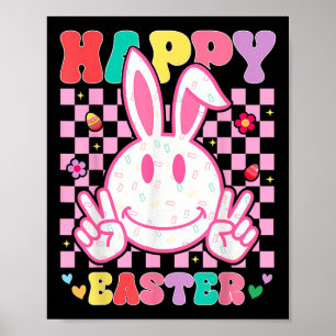 Poster Groovny Bunny Sorri Caras do Dia do Felz pascoa Cr