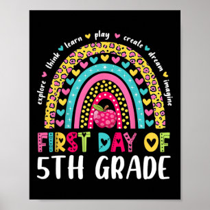 Poster Groovy 5ª Série De Volta à Escola Primeiro Dia De 