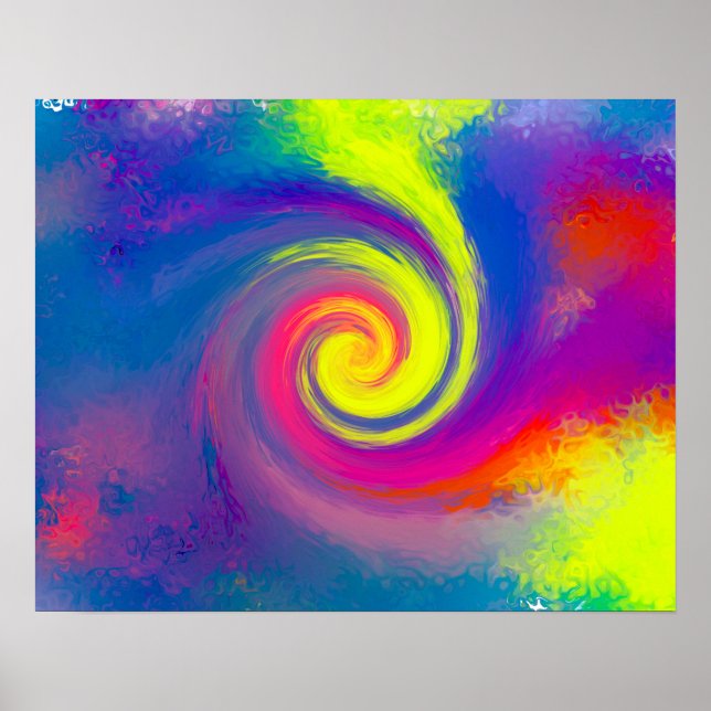Poster Groovy Abstrato Spiral Swirl (Frente)