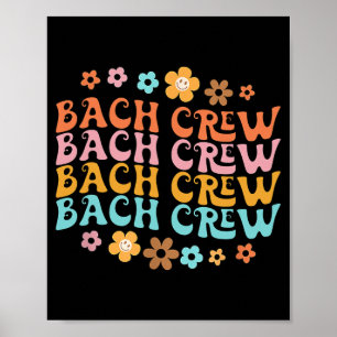 Poster Groovy Bach Crew Funny Bachelorette Partido Bridal