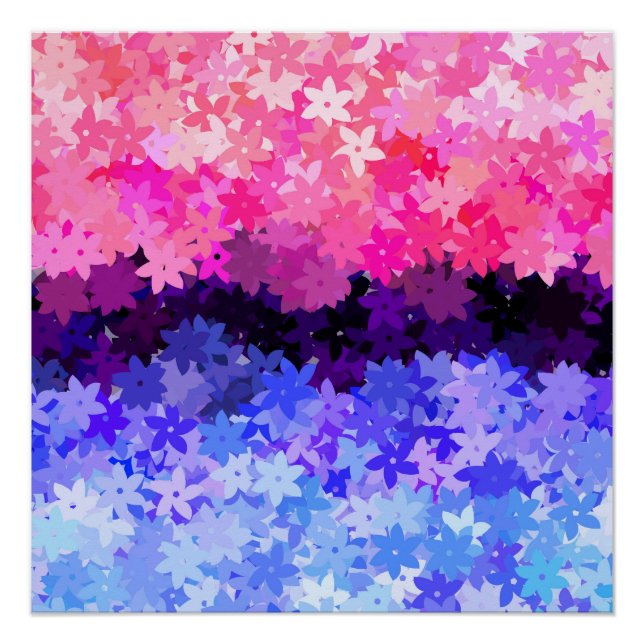 Pôster Groovy Boho Excêntrico Retro Floral Orgulho Omniss (Frente)