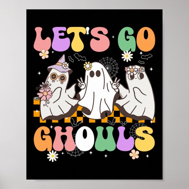 Poster Groovy Boo Vamos Ghouls Halloween Ghost Women Gi (Frente)