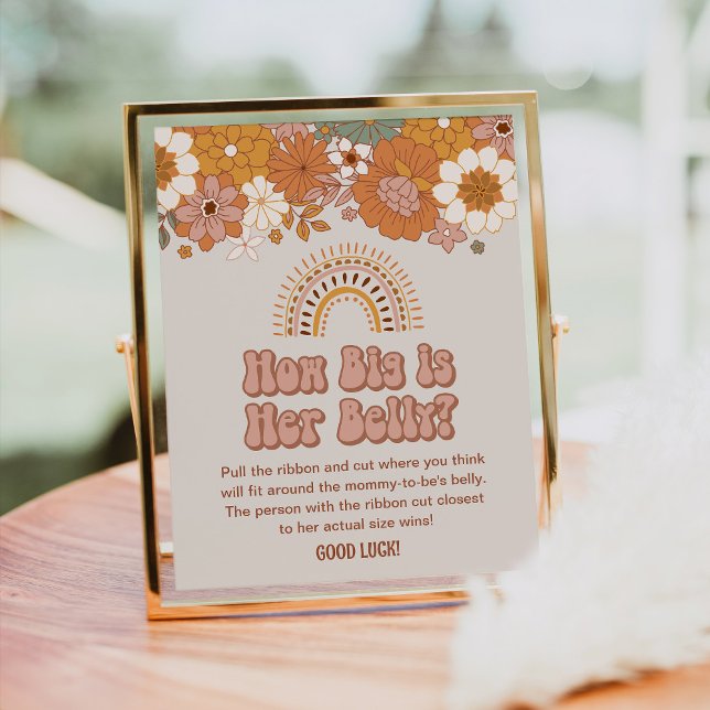 Poster Groovy Chá de fraldas Como É Grande O Jogo De Sua  (Criador carregado)