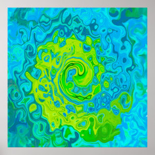 Poster Groovy Chartreuse e Aquamarine
